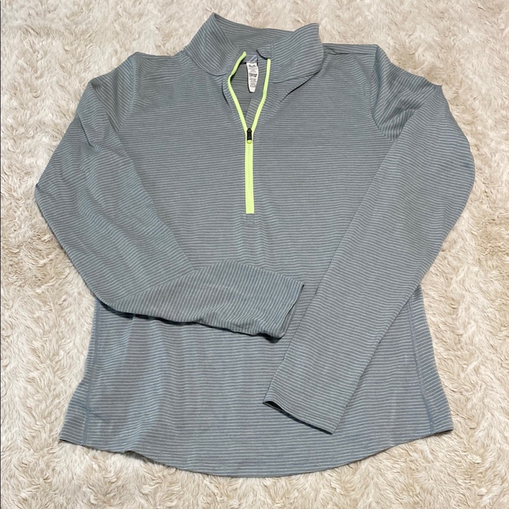 Under Armor Gray Striped Quarter-Zip Pullover